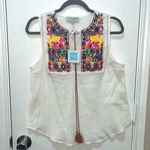 Hayden LA tank top with embroidery NWT size med